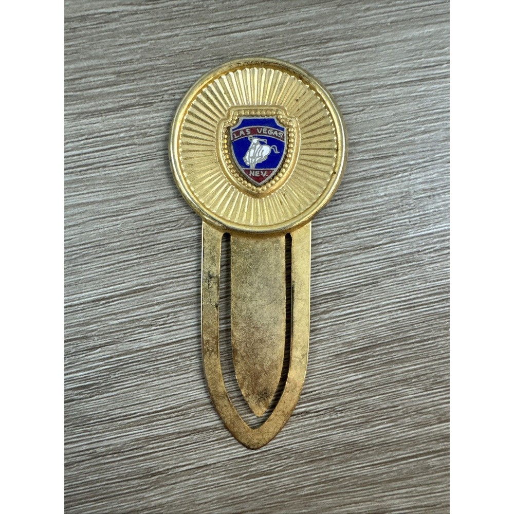 Vintage Las Vegas Bookmark - Gold Toned